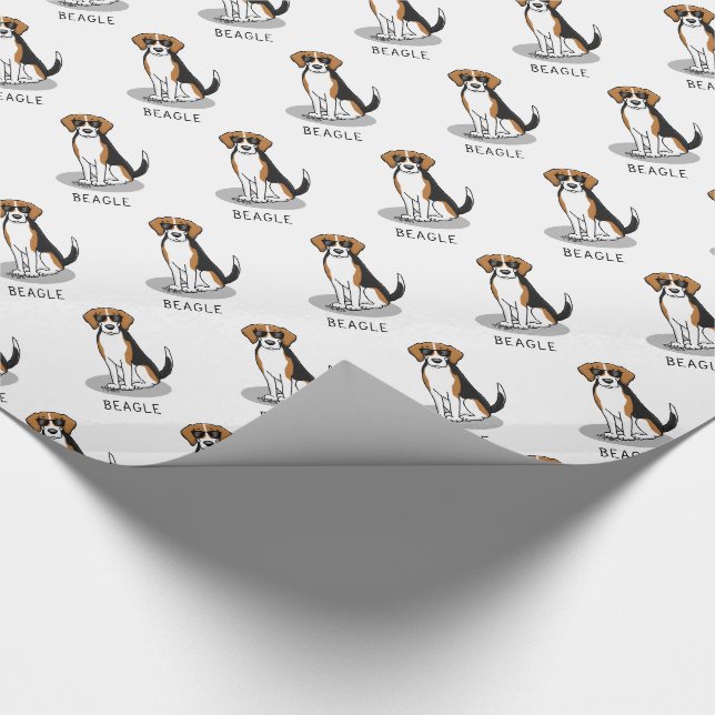 Coola Beagle med solglasögon (Tri färg 3) Lustigt Presentpapper (Hörn)