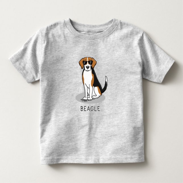 Coola Beagle med solglasögon (Tri färg 3) Lustigt T Shirt (Framsida)