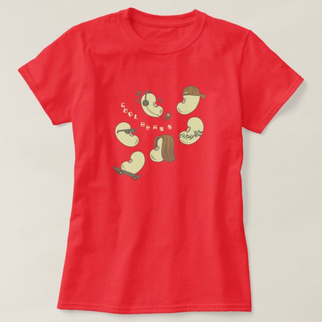 Coola Beans Cute Funny Ord Pun Tecknad Tröja (Design framsida)