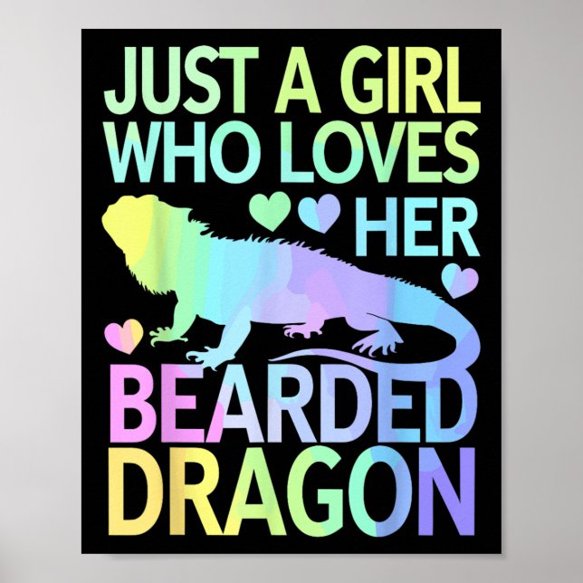 Coola Bearded Dragon Art for Women Girls, doktor Poster (Framsidan)