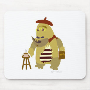 Coola Beatnik Monster Tecknade figurer Roligt Art Musmatta