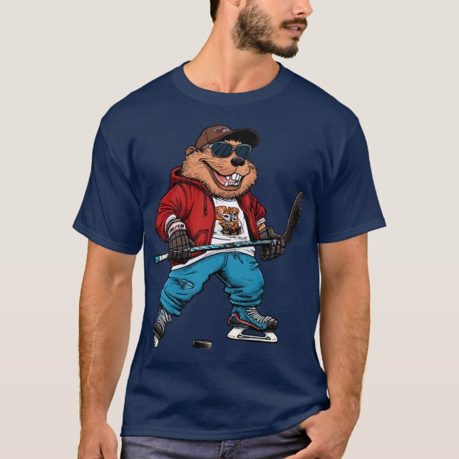 Coola Beaver Ice Hockey T-Shirt (Framsida)