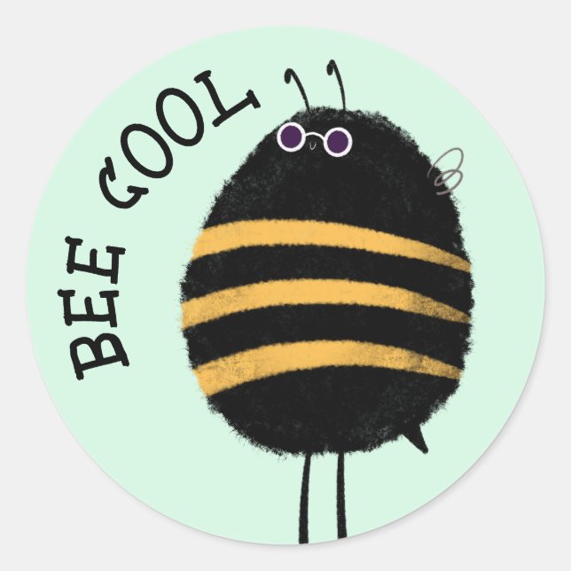 Coola Bee Runt Klistermärke (Framsida)