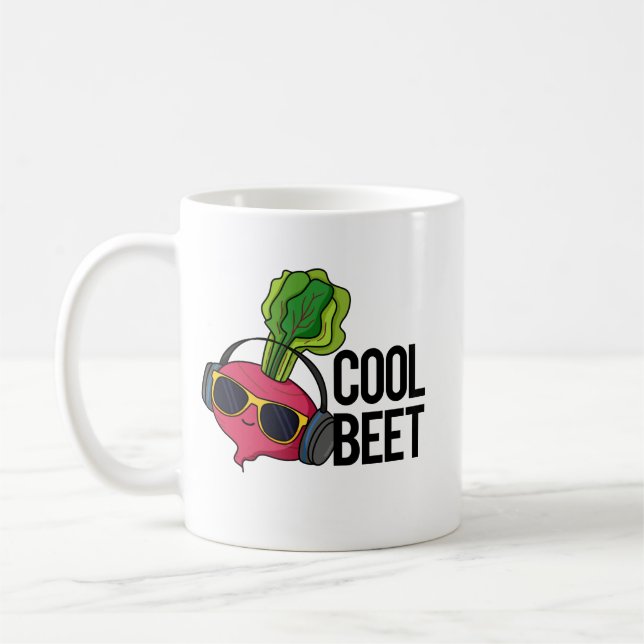 Coola Beet Funny Veggie Pun Kaffemugg (Vänster)