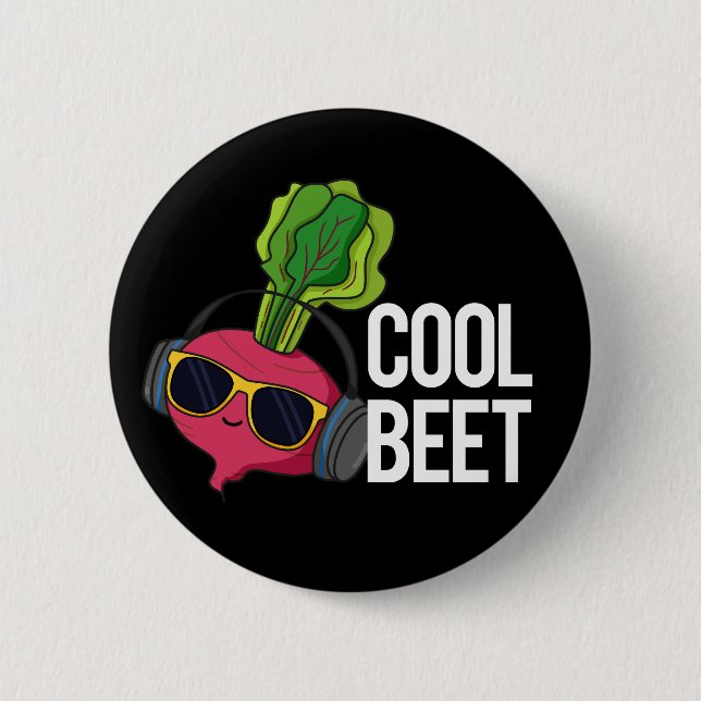 Coola Beet Funny Veggie Pun Mörk BG Knapp (Framsida)