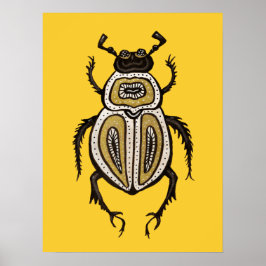 Coola Beetle Decorative Entomology Art Poster