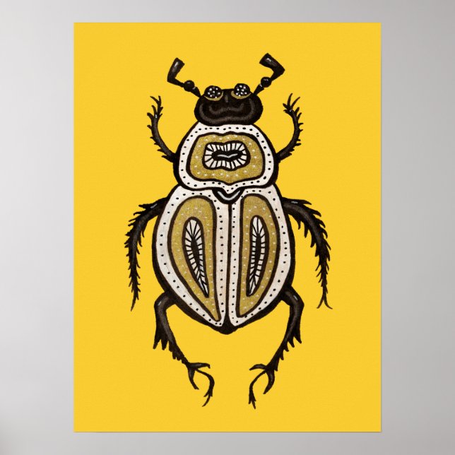 Coola Beetle Decorative Entomology Art Poster (Framsidan)