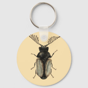 Coola Beetle insekt älskare entomologikonst Nyckelring