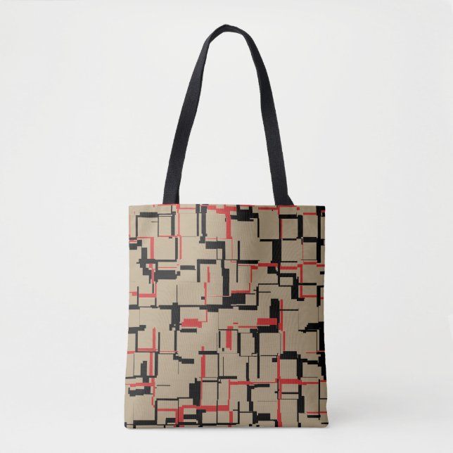 COOLA Beige Red Black Tygkasse (Framsida)