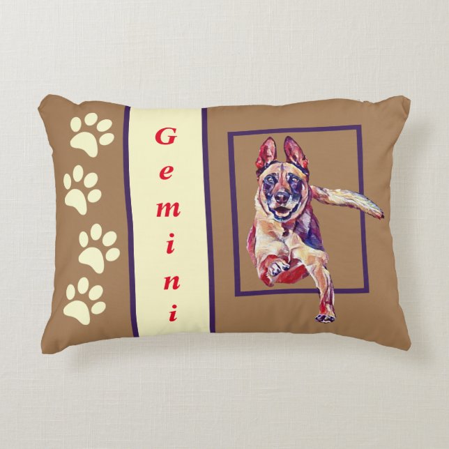 Coola Belgiska malinois accent Pillow Prydnadskudde (Framsidan)