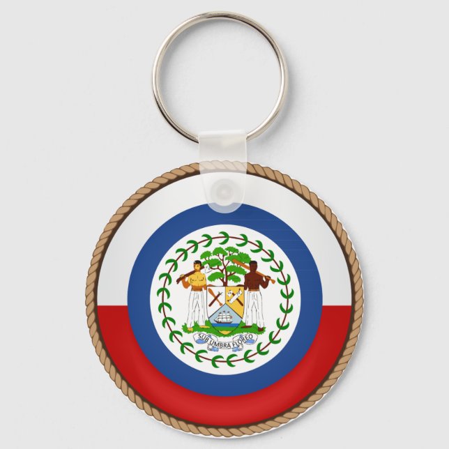 Coola Belize Flagga Seal Nyckelring (Framsida)