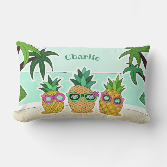 Coola Benanas Pineapples eget namn dekorativ kudde (Framsida)