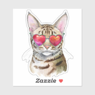 Coola Bengal Cat in Heart Shades Klistermärken