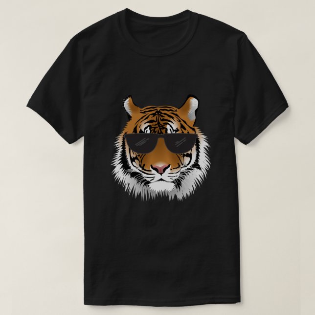 Coola Bengal Tiger med solglasögon Bengal Tiger He T Shirt (Design framsida)