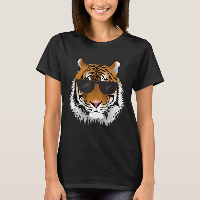 Coola Bengal Tiger med solglasögon Bengal Tiger He T Shirt (Framsida)