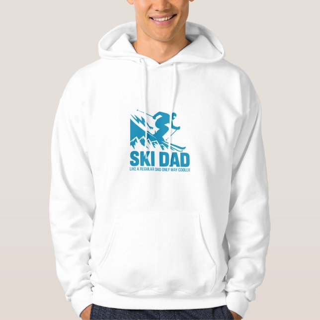 Coola Bergsgrafik i Ski Pappa Hoodie (Framsida)