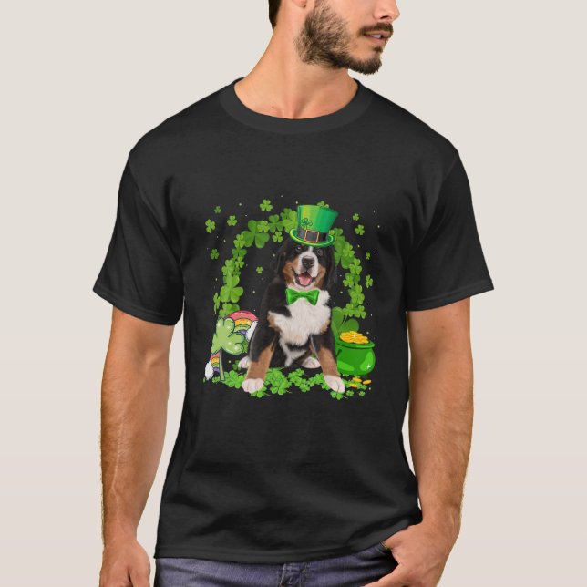 Coola Bernese Mountain Hund Irish Saint Patrick D T Shirt (Framsida)