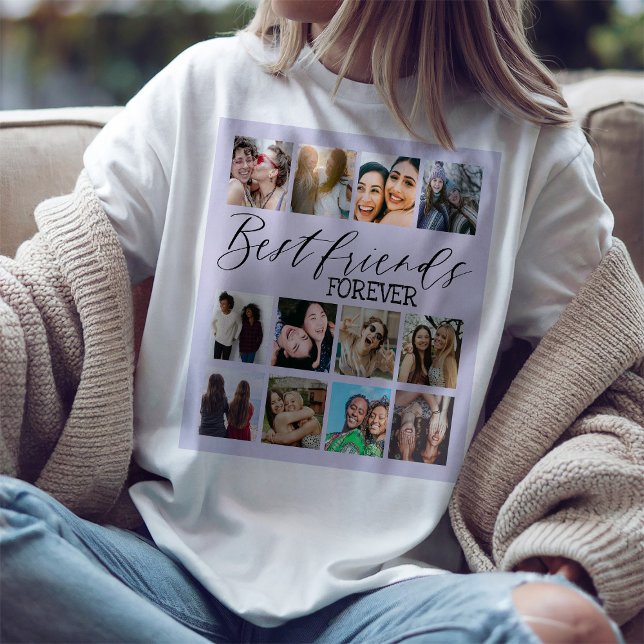 Coola Best Friends Lila Photo Collage T Shirt (Skapare uppladdad)