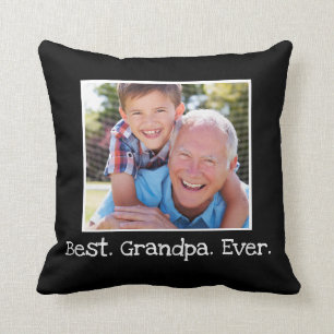Coola Best Grandpa nånsin Photo Personlig Black Kudde
