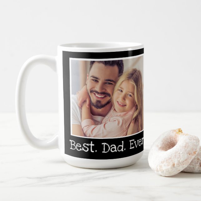 Coola Best Pappa någonsin Photo Personlig Black Wh Kaffemugg (Med munk)
