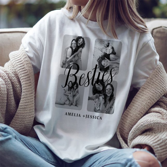Coola Bestie Black & White Photo T Shirt (Skapare uppladdad)