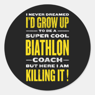 Coola Biathlon Coach Funny Biathlete Humor Winter Runt Klistermärke