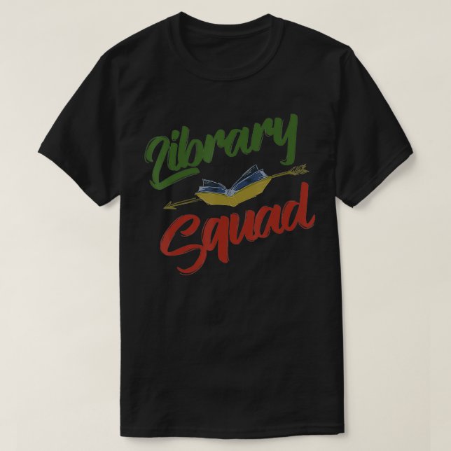 Coola Bibliotek Squad Funny Bibrarian Bok Reader T Shirt (Design framsida)