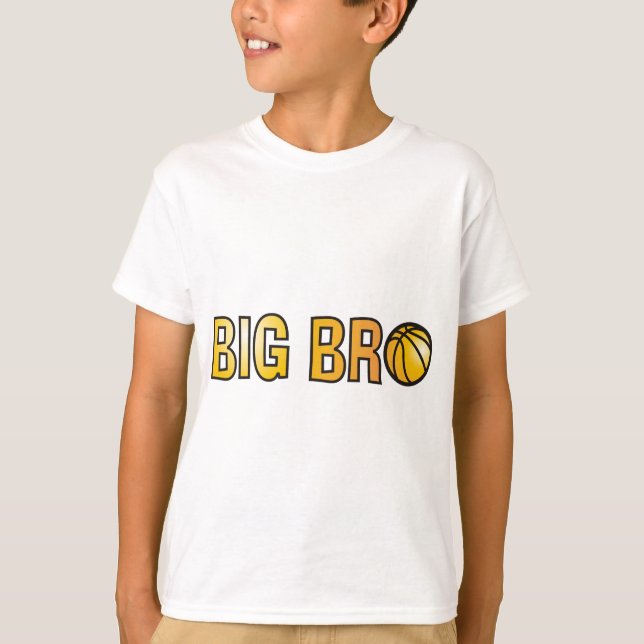 Coola Big Bro Shirt - Basketball Theme T Shirt (Framsida)