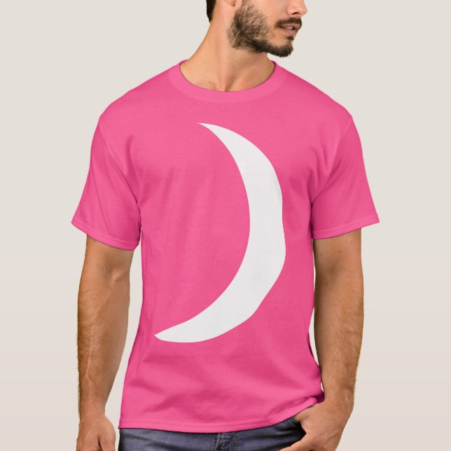 Coola Big White Crescent Måne astronomy T Shirt (Framsida)