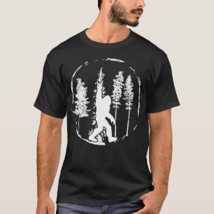 Coola Bigfoot in Forest Sten Roll Shirt Sasquatch  T Shirt