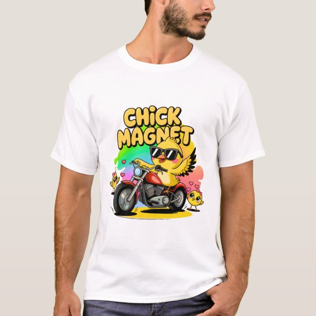 Coola Biker Chick Magnet Påsk Shirt T (Framsida)
