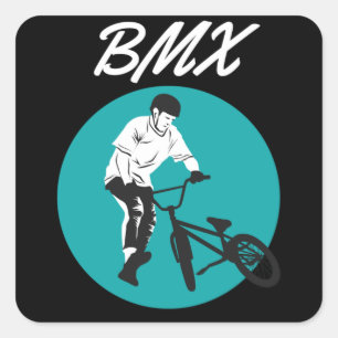 Coola Biker Retro BMX Stil Fyrkantigt Klistermärke