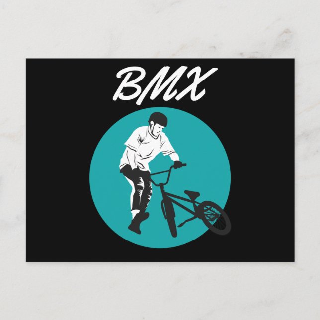 Coola Biker Retro BMX Stil Vykort (Framsida)