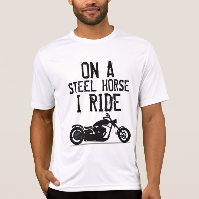 Coola Biker T-shirts, STEEL HORSE I RIDE T-Shirt (Framsida)