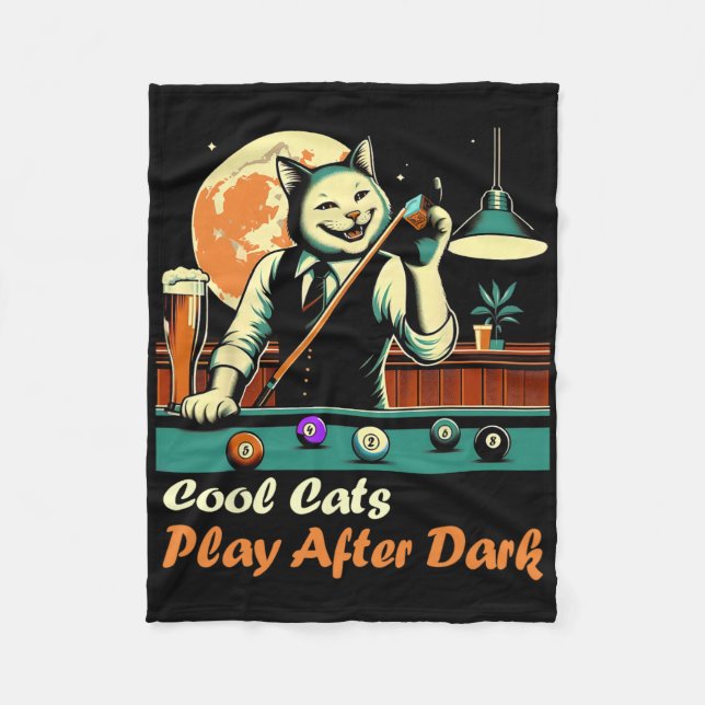 Coola Billiard spelar Kattunge Fleecefilt (Framsidan)