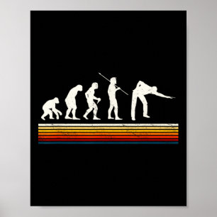 Coola Billiards Black Evolution of Man Billiards P Poster