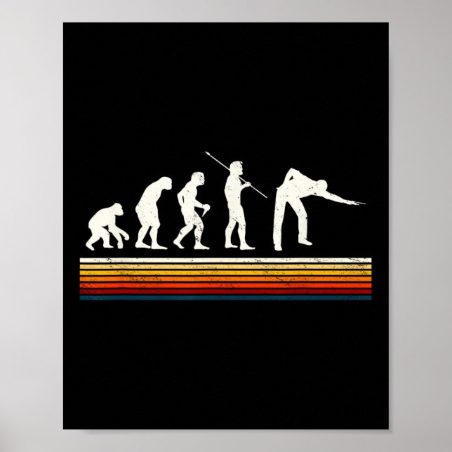 Coola Billiards Black Evolution of Man Billiards P Poster (Framsidan)