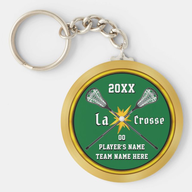 Coola Billigt Personlig Lacrosse Gifts, Färg Nyckelring (Framsidan)