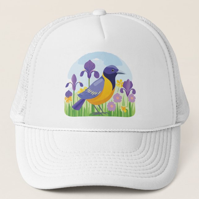 Coola Bird with Iris Flowers Graphic Keps (Framsida)