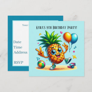 Coola Björndags, ananas party Inbjudningar