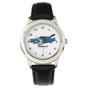 Coola blå 1959 klassisk bil armbandsur
