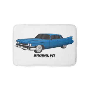 Coola blå 1959 klassisk bil badrumsmatta