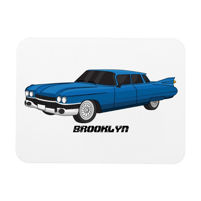 Coola blå 1959 klassisk bil magnet (Horisontell)