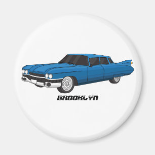 Coola blå 1959 klassisk bil magnet