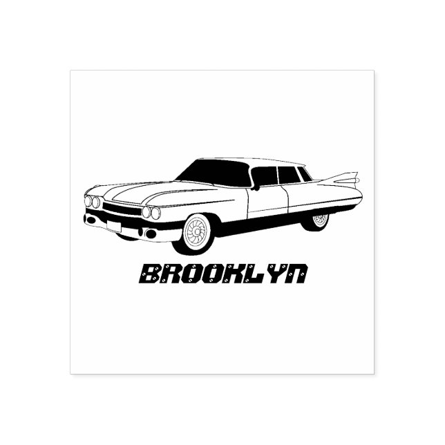Coola blå 1959 klassisk bil stämpel (Tryck)