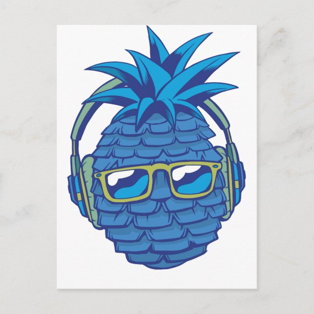 Coola Blå ananas Vykort (Framsida)