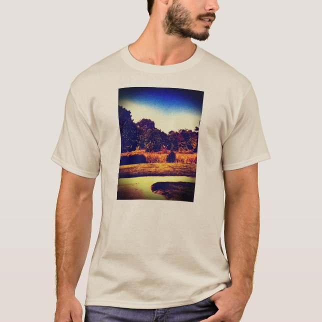 Coola blå naturskjortor t shirt (Framsida)