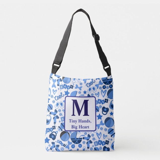 coola blå Pojke Nursery Mönster personlig Axelväska (Framsida)