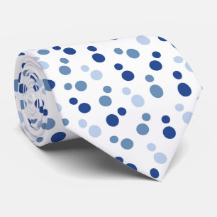 coola blå vit polka punkt i rutnätsformat mönster slips