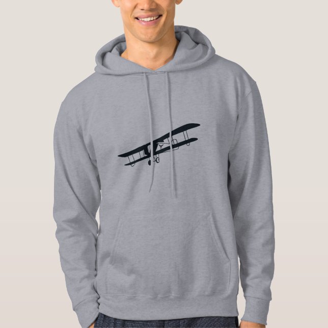 Coola Black Aircraft, Simple& Roligt Aviation Airc Hoodie (Framsida)